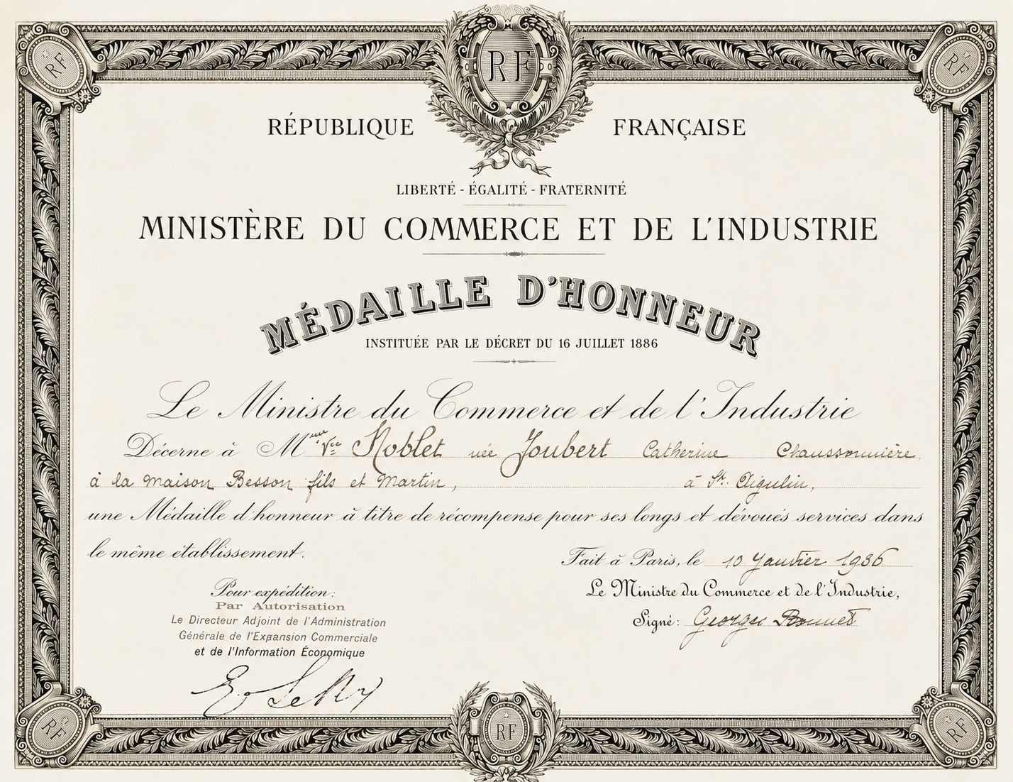 L'Honneur du travail, 1936